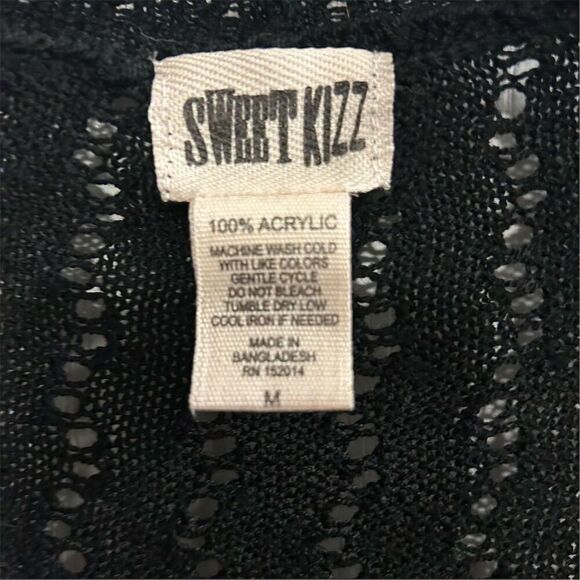 Sweet Kizz Girls' M Black Short Sleeve Knit Shrug Cardigan Sweater - Picture 2 of 5